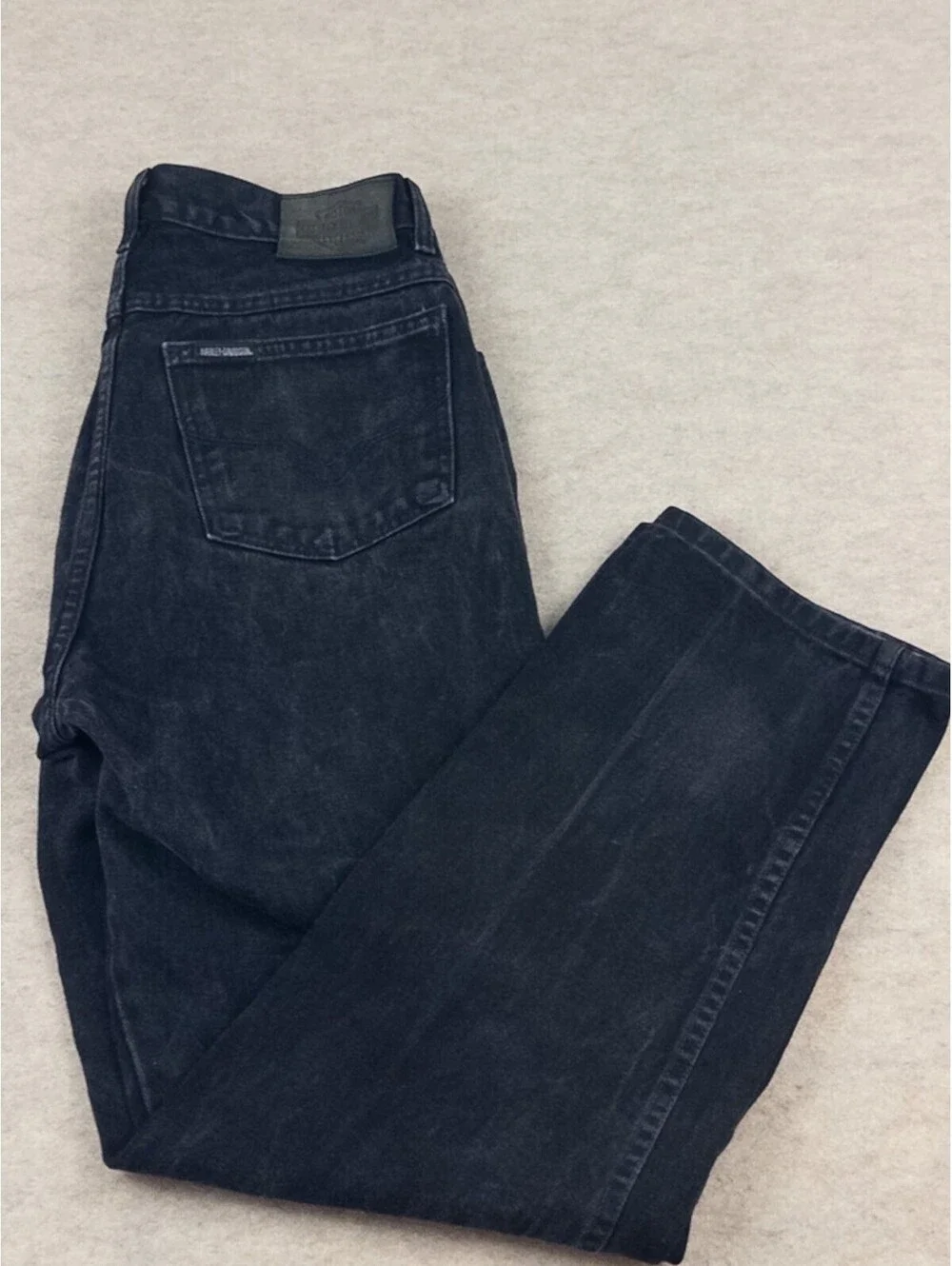 Vintage 2002 Harley Davidson Traditional Black Jeans 34x30 Faded Biker 99101N